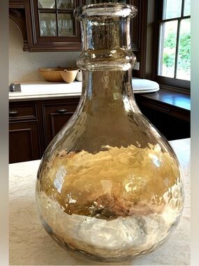 Sparkling *Vintage* MCM Hand Blown Amber Glass Decorative Vase